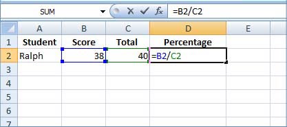 Excel Percentage Formula