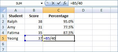 formula percentage excel total calculate sheet points number use marks formulas value if students divisor sheets sum worksheet count